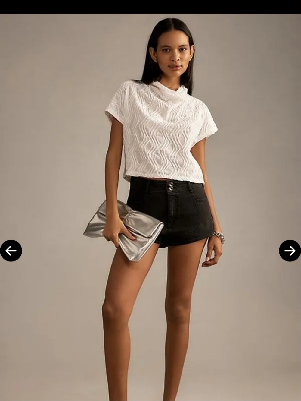 Anthropologie White Textured Crop Top Size Med - Picture 3 of 9